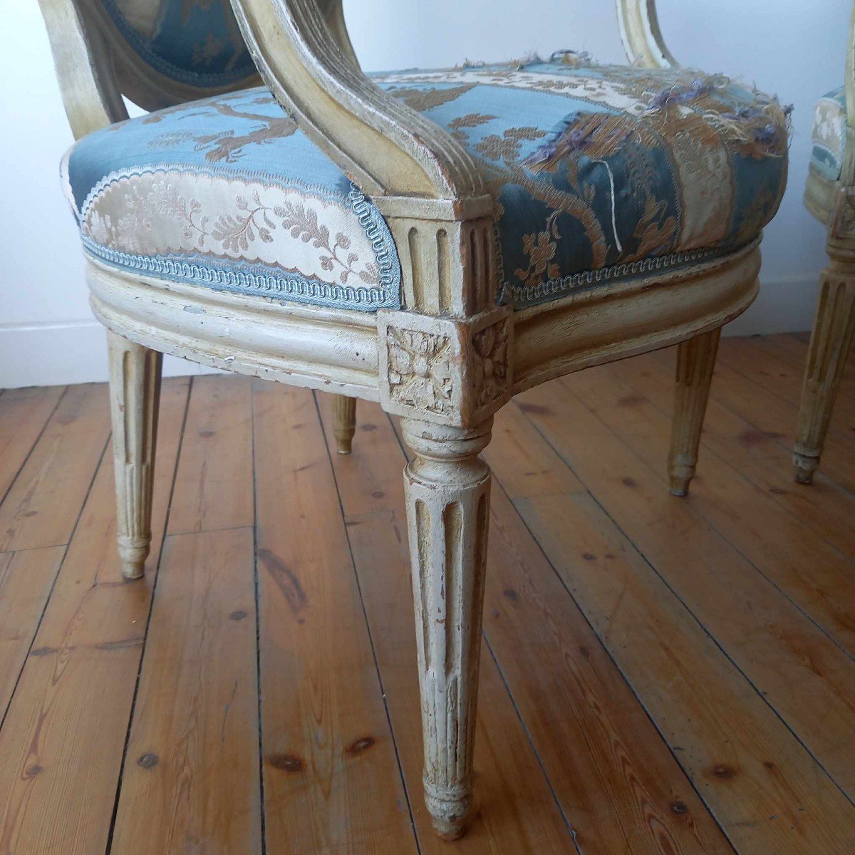 Pair Of Cabriolet Armchairs, Stamped By Claude Chevigny, Louis XVI Period-photo-1