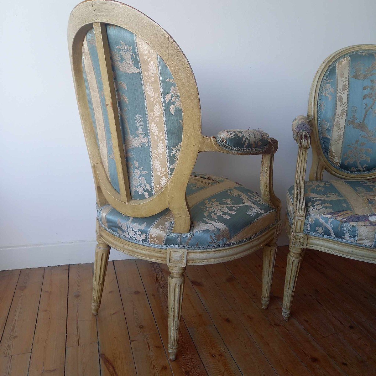 Pair Of Cabriolet Armchairs, Stamped By Claude Chevigny, Louis XVI Period-photo-2