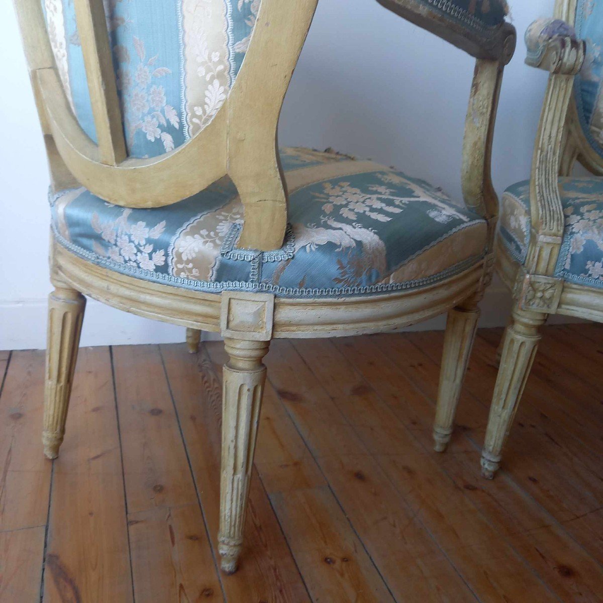 Pair Of Cabriolet Armchairs, Stamped By Claude Chevigny, Louis XVI Period-photo-3