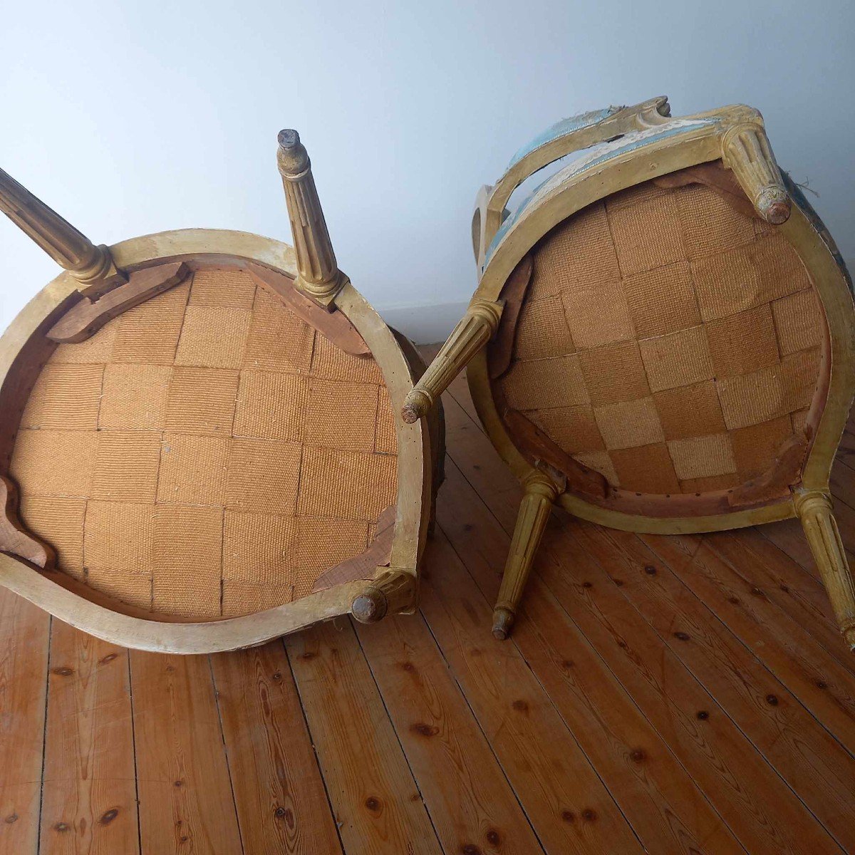 Pair Of Cabriolet Armchairs, Stamped By Claude Chevigny, Louis XVI Period-photo-4