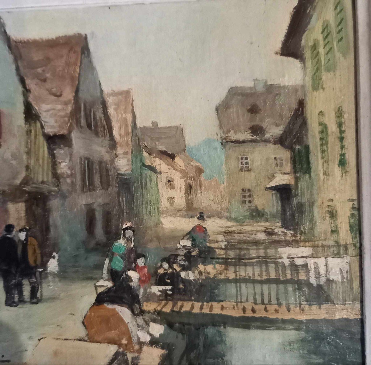 Jules René Hervé (1887-1981) “canal Street In Guebwiller (?)” Oil On Canvas -photo-4