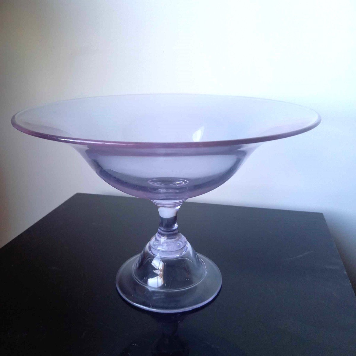 Important Translucent Crystal Pedestal Bowl, Sèvres 1930