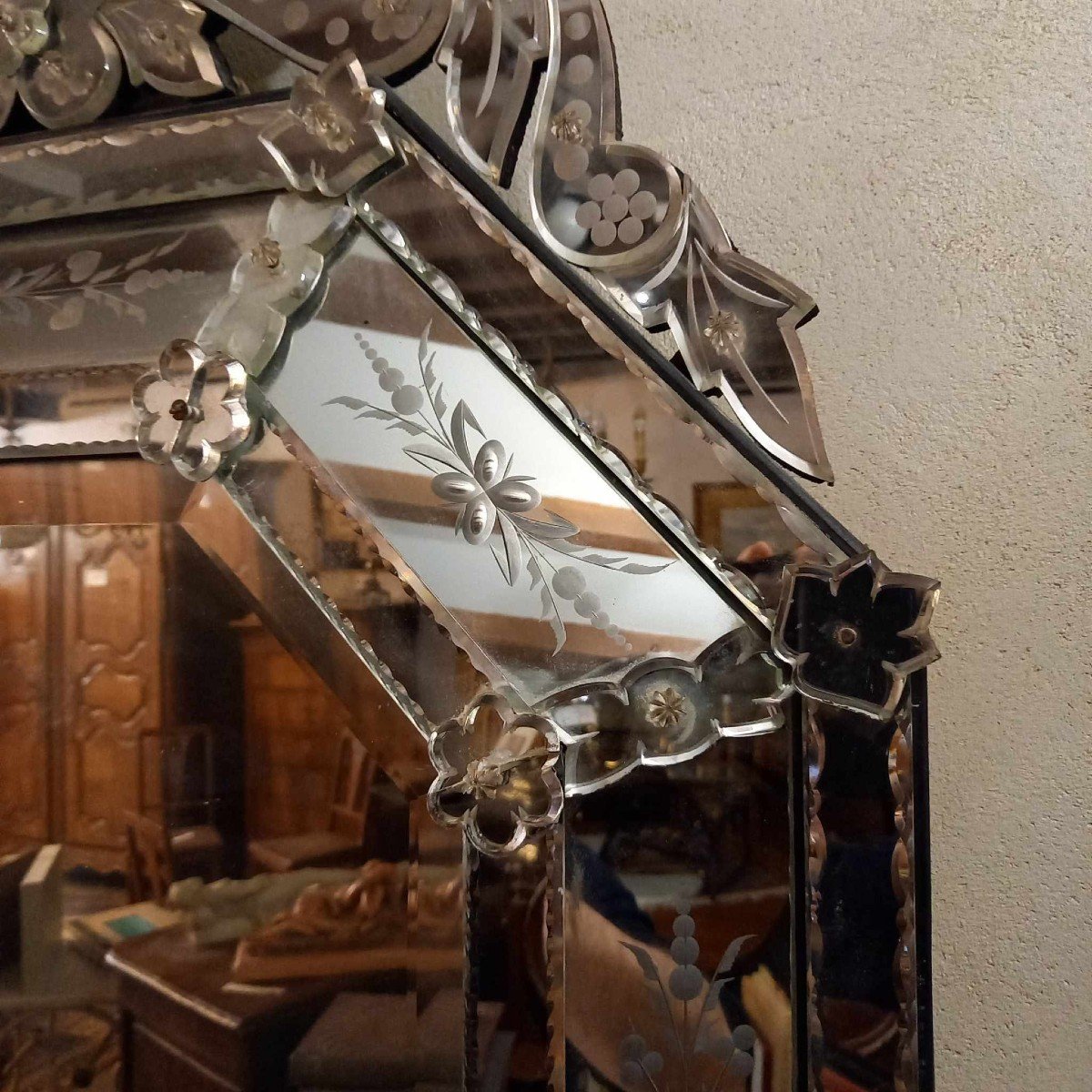 Octagonal Venetian Mirror, First Half Of The 20th Century-photo-1