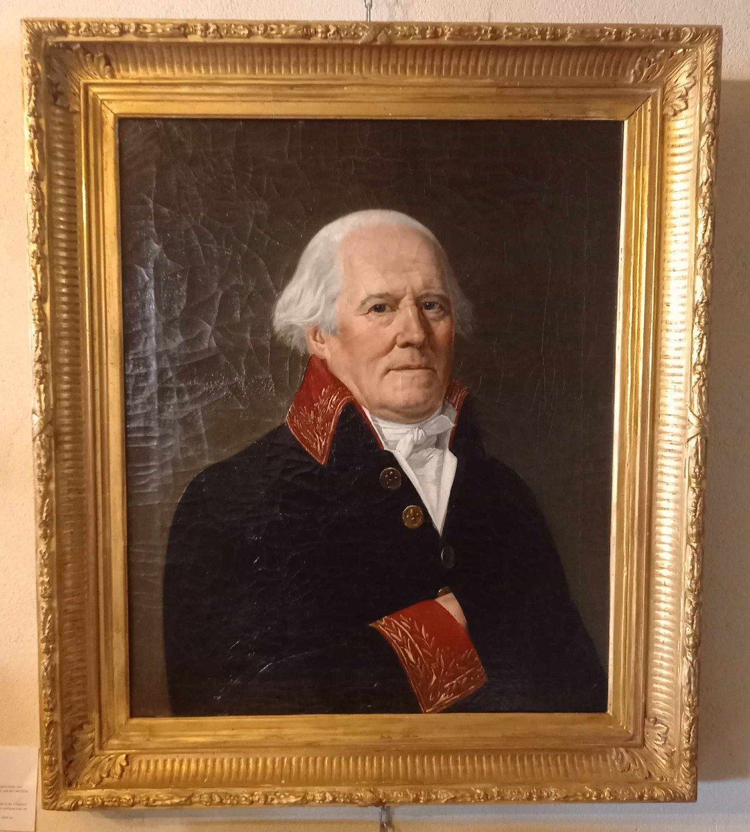 French School Circa 1820 "portrait Of A Military Officer" Oil On Canvas-photo-2