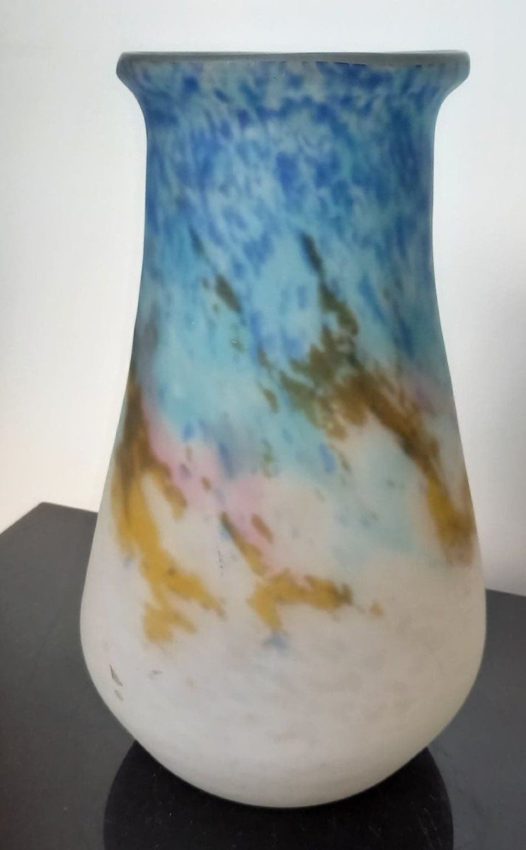 Muller Frères Lunéville: Large Marble Vase-photo-3