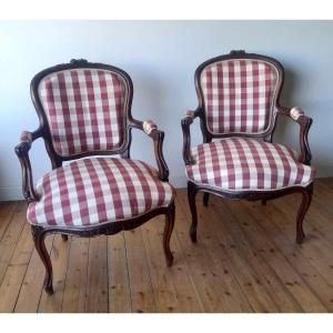 Pair Of Napoleon III Period Cabriolet Armchairs