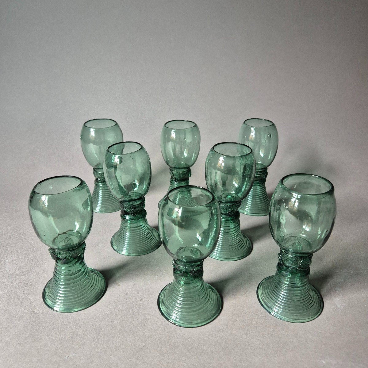 Eight Roemer Glasses, Dutch, 18th Century-photo-4