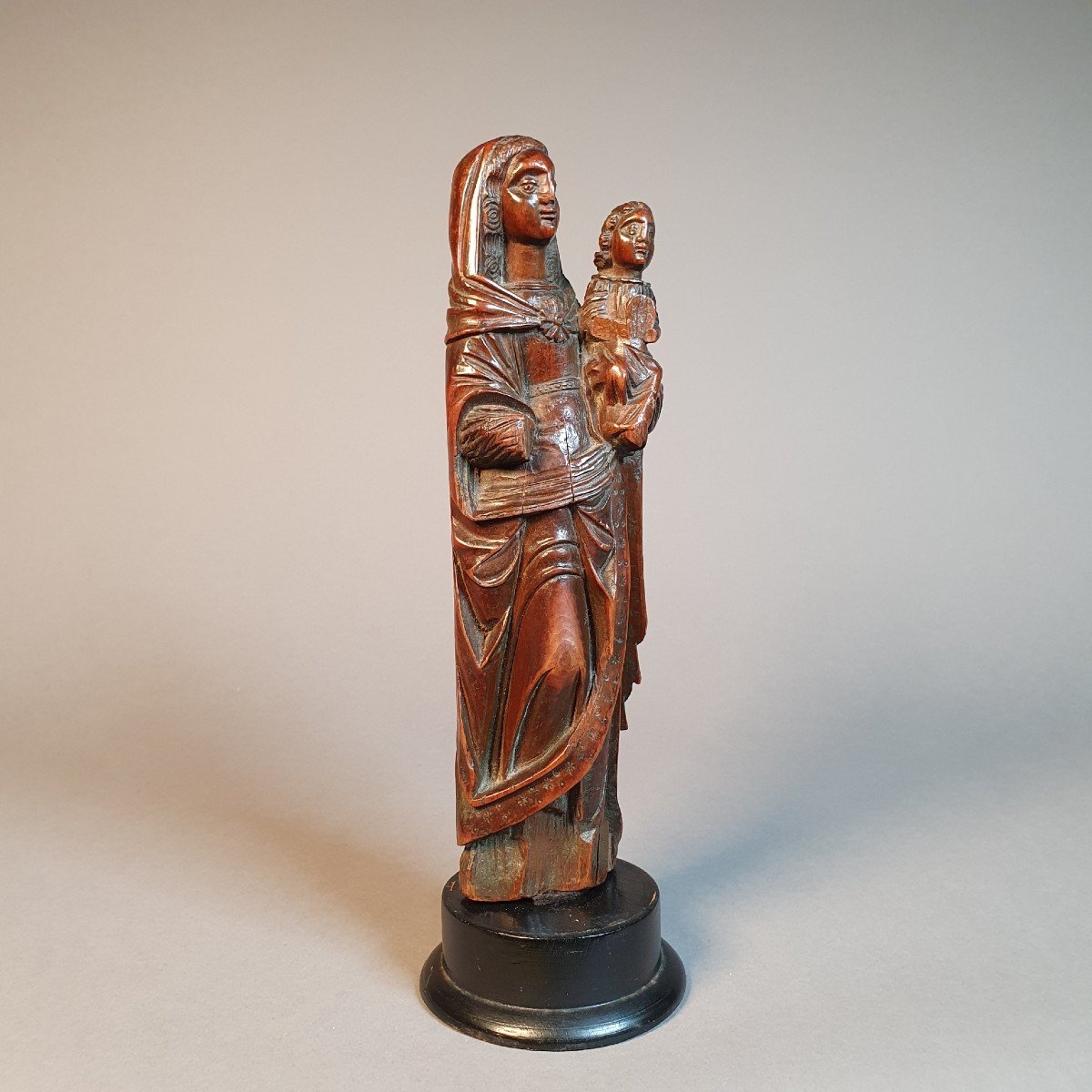 A Large Virgin And Child In Boxwood, XVIth.-photo-2