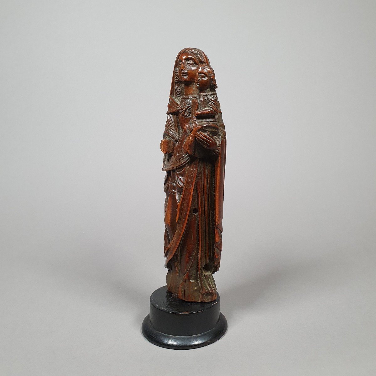 A Large Virgin And Child In Boxwood, XVIth.-photo-3