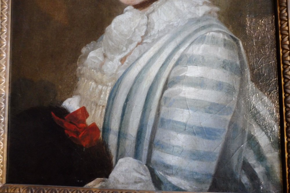 Oil On Canvas, Portrait Of Woman Of The 18 C -photo-4