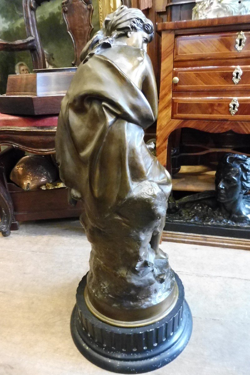 Important Bronze Sculpture Signed Mathurin Moreau, "maternity" -photo-1