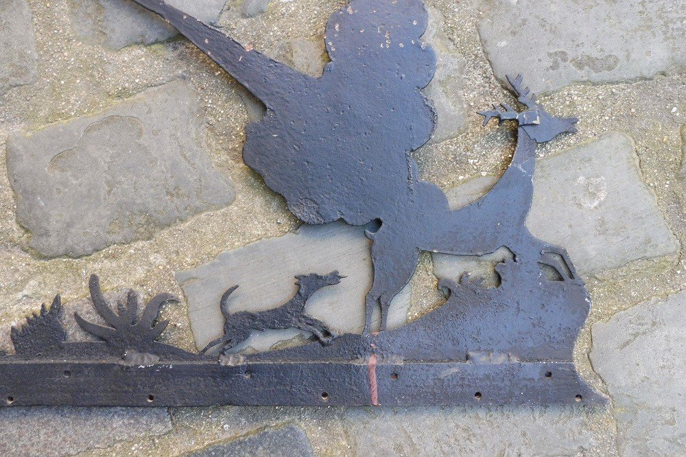 Weather Vane In Cut Sheet Metal 18 Centuy , "the Hunter"  -photo-2