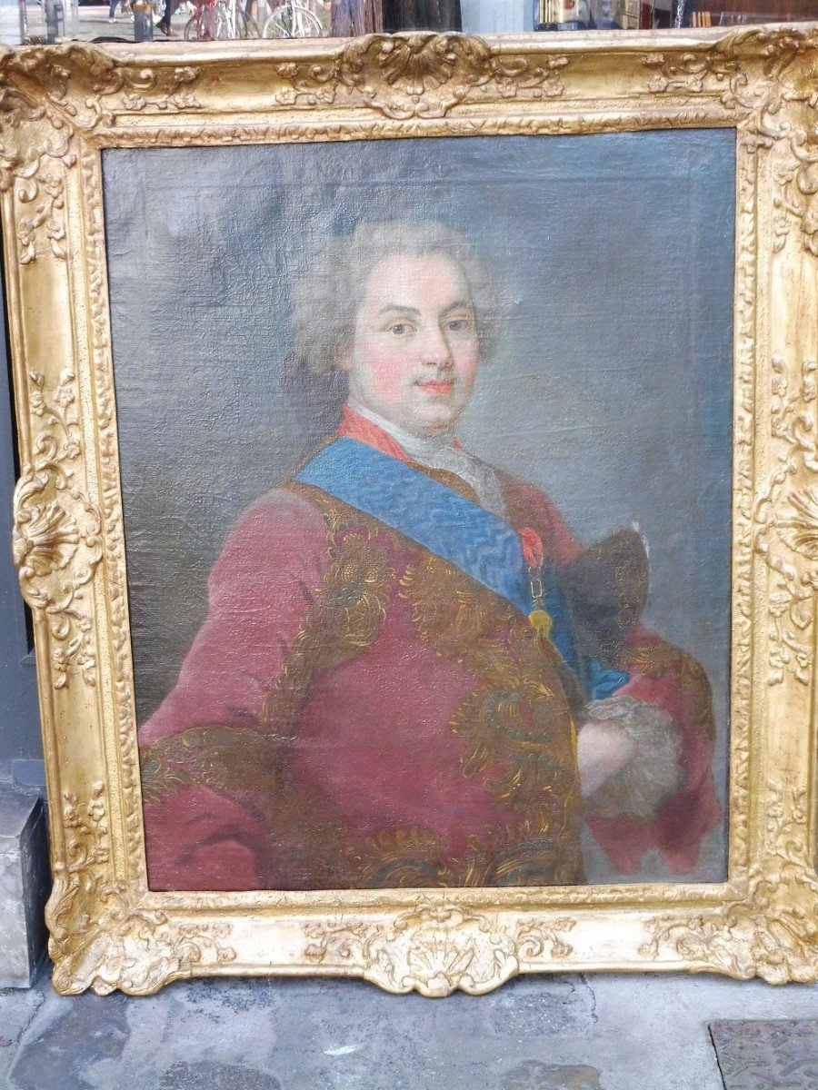 Huile Sur  Toile  De l'école Française  Du 18 Eme  Siècle  , " Portrait  Du Dauphin  " -photo-1