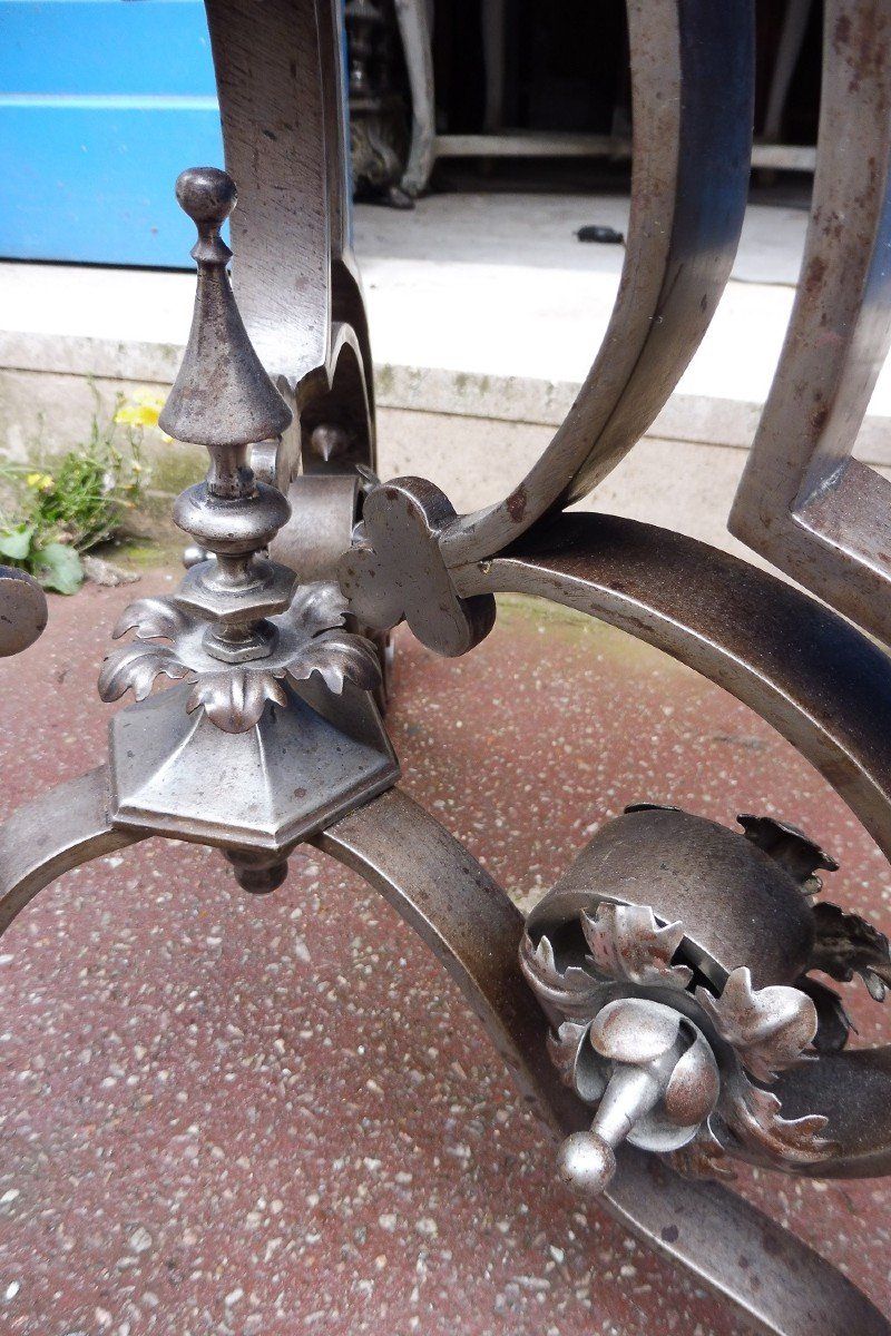 Wrought Iron Floor Lamp Or Torch Holder Circa 1880 -photo-1