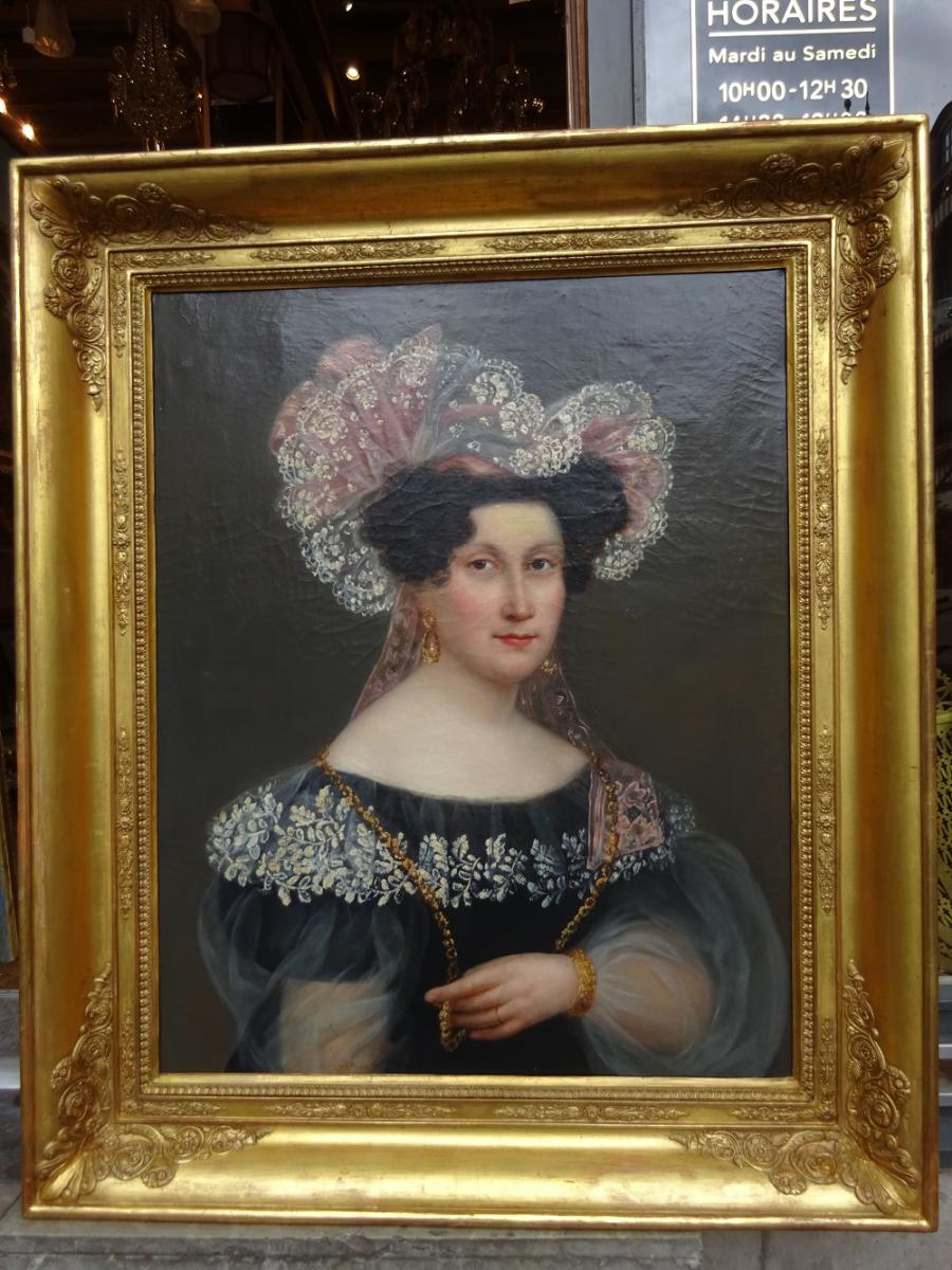 Hst  Portrait De Femme Vers 1830