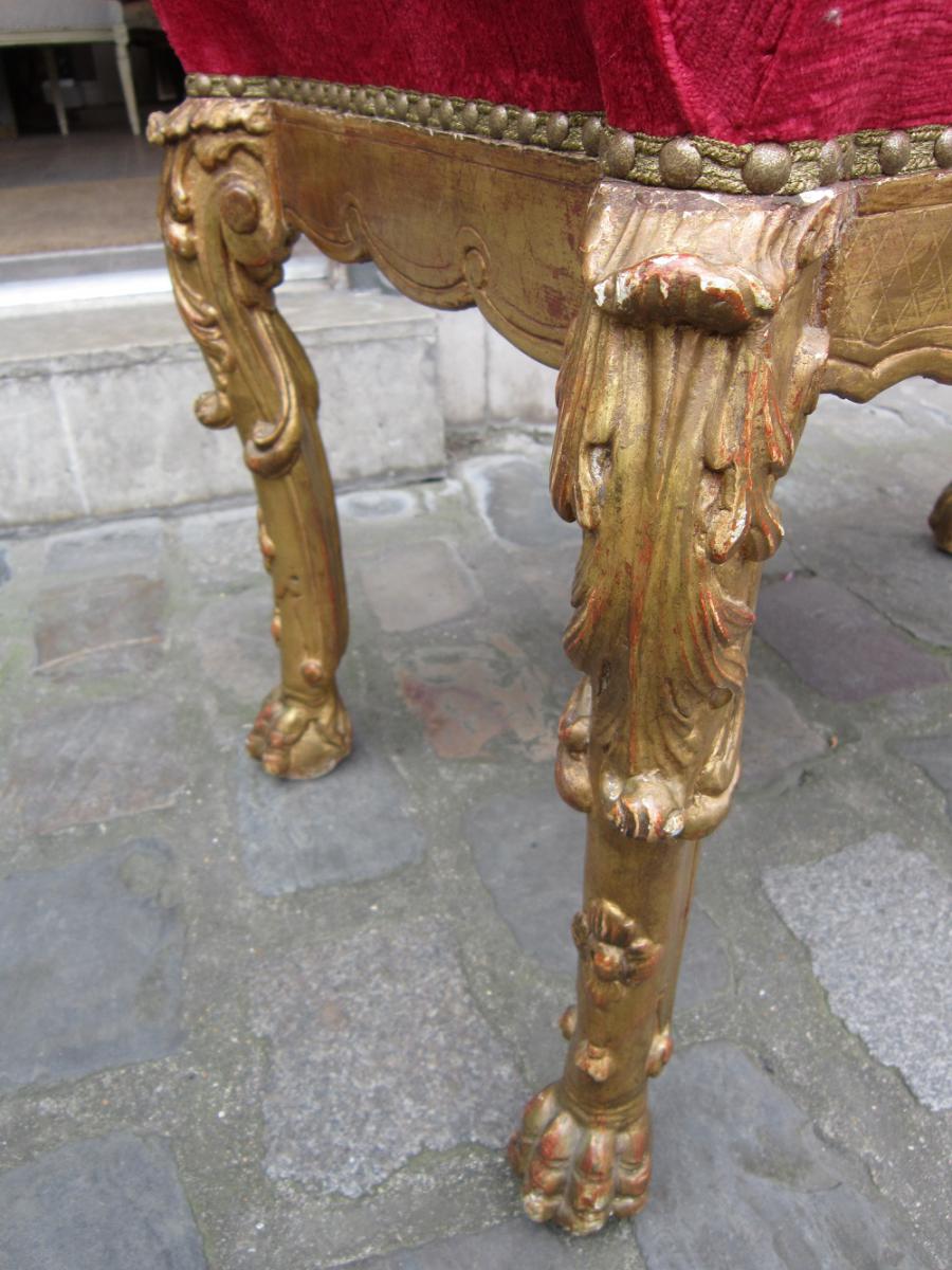 Bench In Gilded Wood  Louis XIV-photo-2