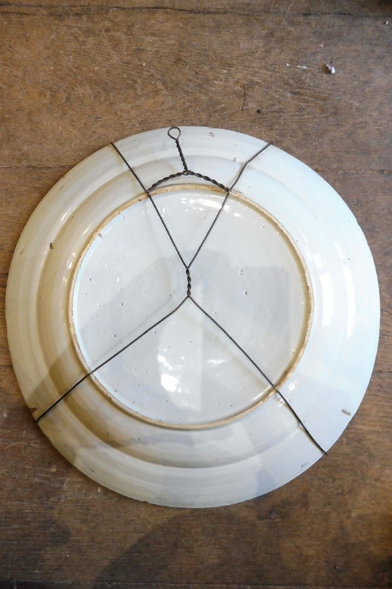 Round Delft Earthenware Dish 18 Century  -photo-2