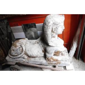 Important Sphinx In Conflans Stone Around 1780