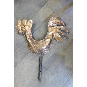 Steeple Rooster In Antique Repoussed Copper  