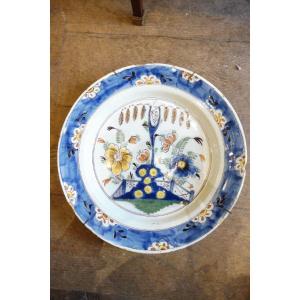 Round Delft Earthenware Dish 18 Century  