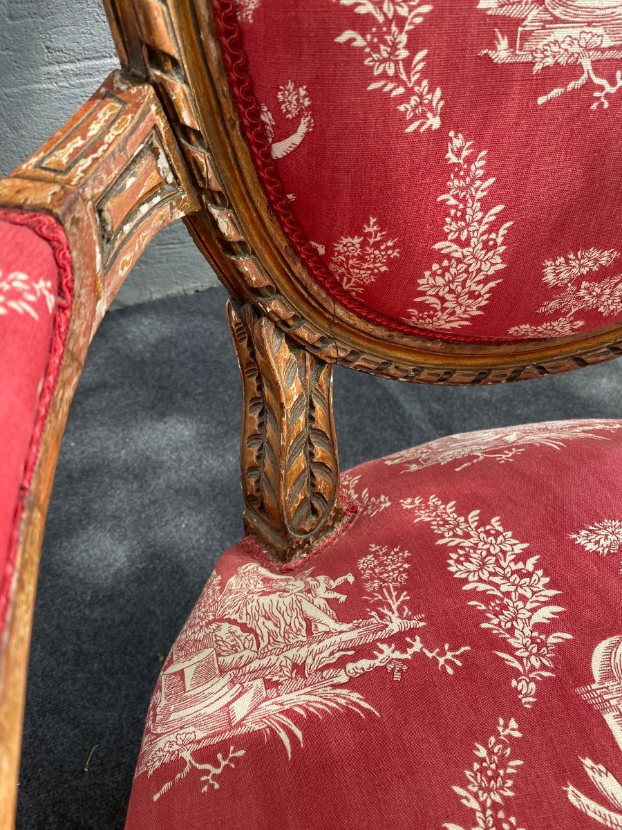 Paire De Fauteuils Louis XVI -photo-7