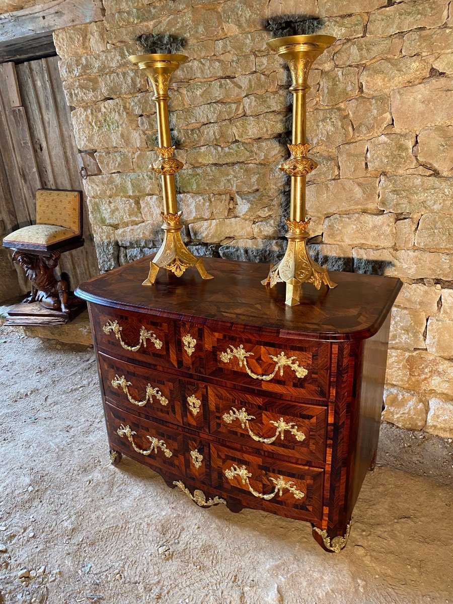 Small Regency Period Commode In Marquetry -photo-3