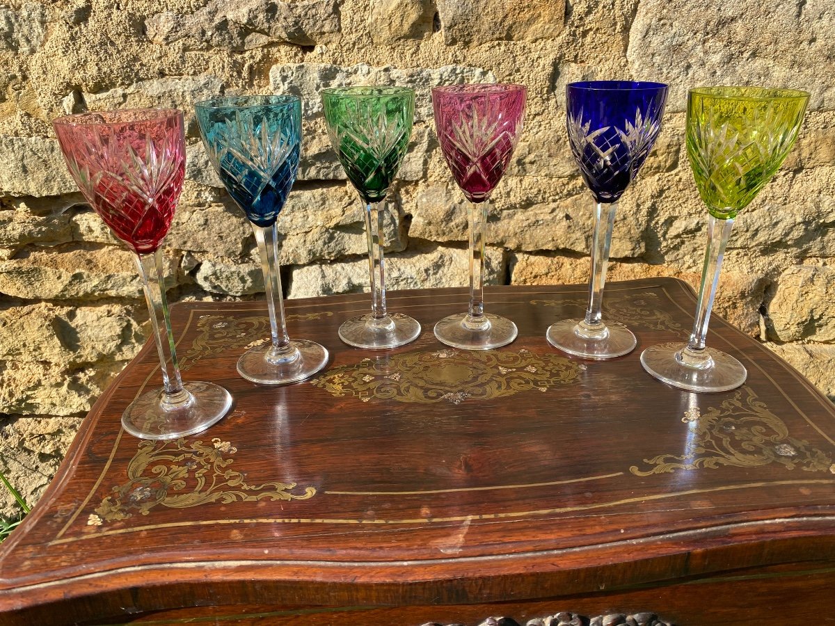 6 Verres En Cristal De Saint Louis -photo-2