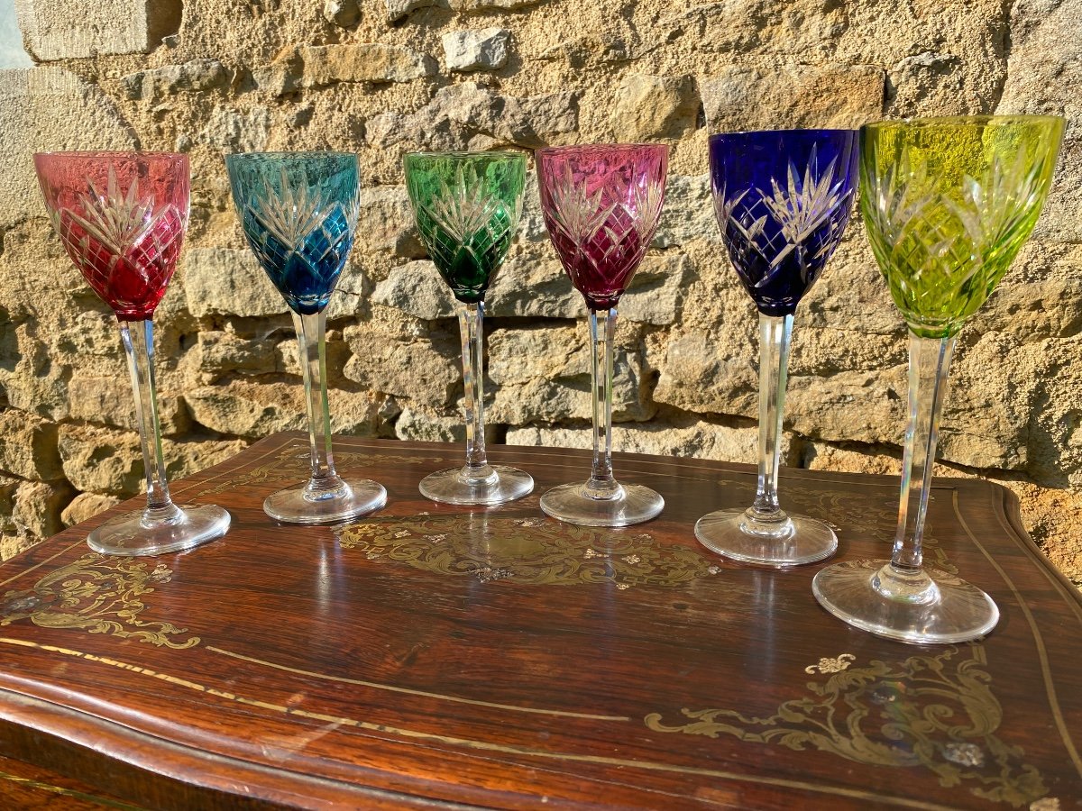 6 Verres En Cristal De Saint Louis 