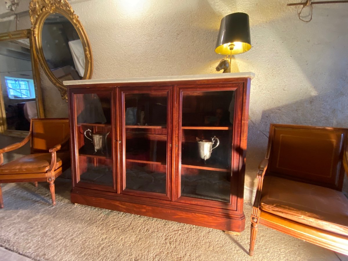 Low Mahogany Bookcase -photo-2