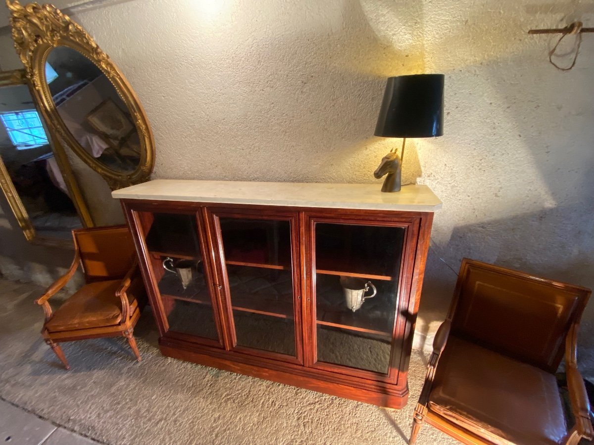 Low Mahogany Bookcase -photo-3