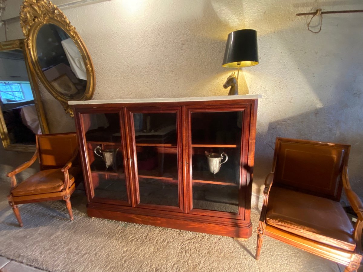 Low Mahogany Bookcase 