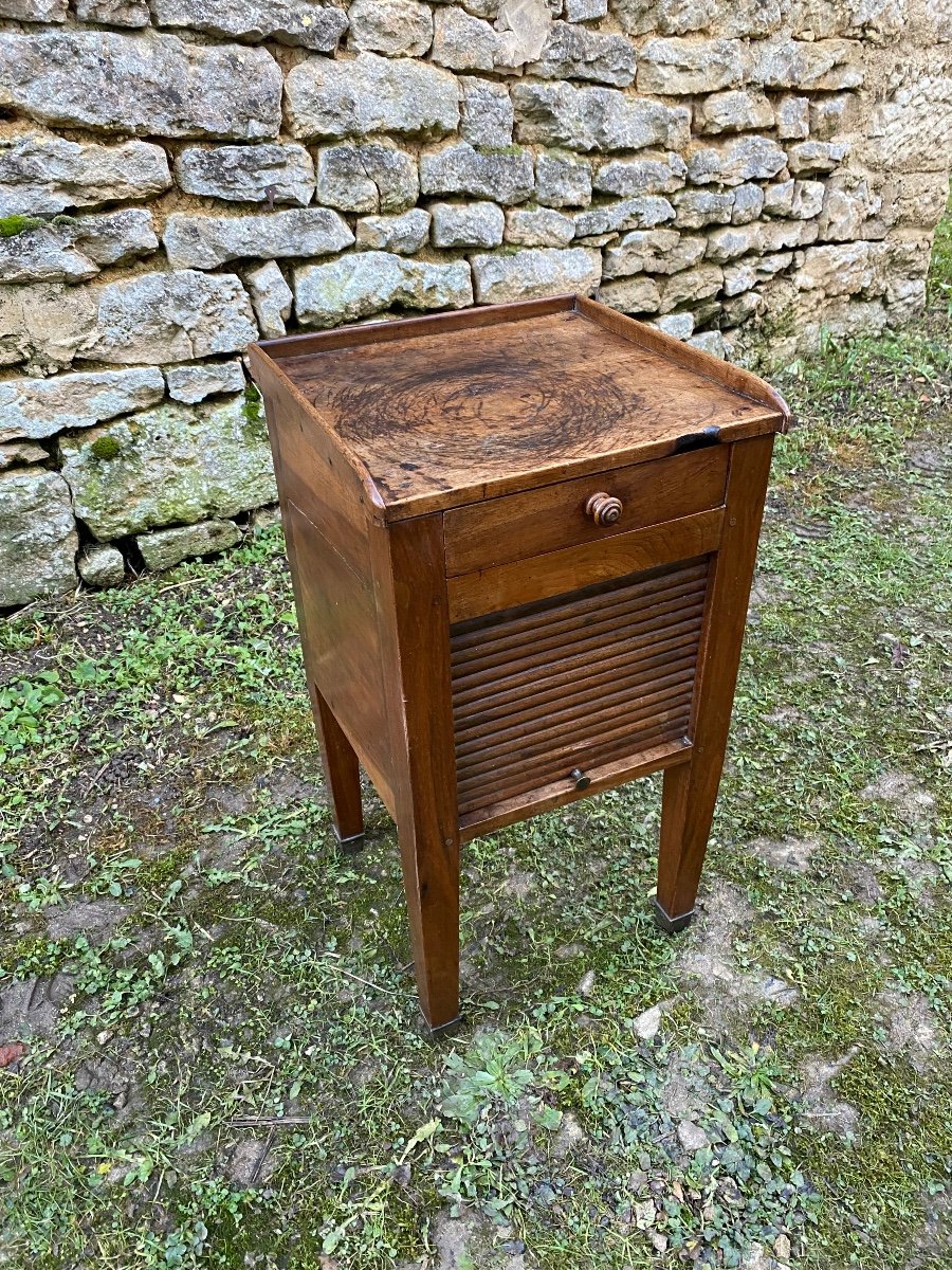 Walnut Curtain Bedside Table-photo-2