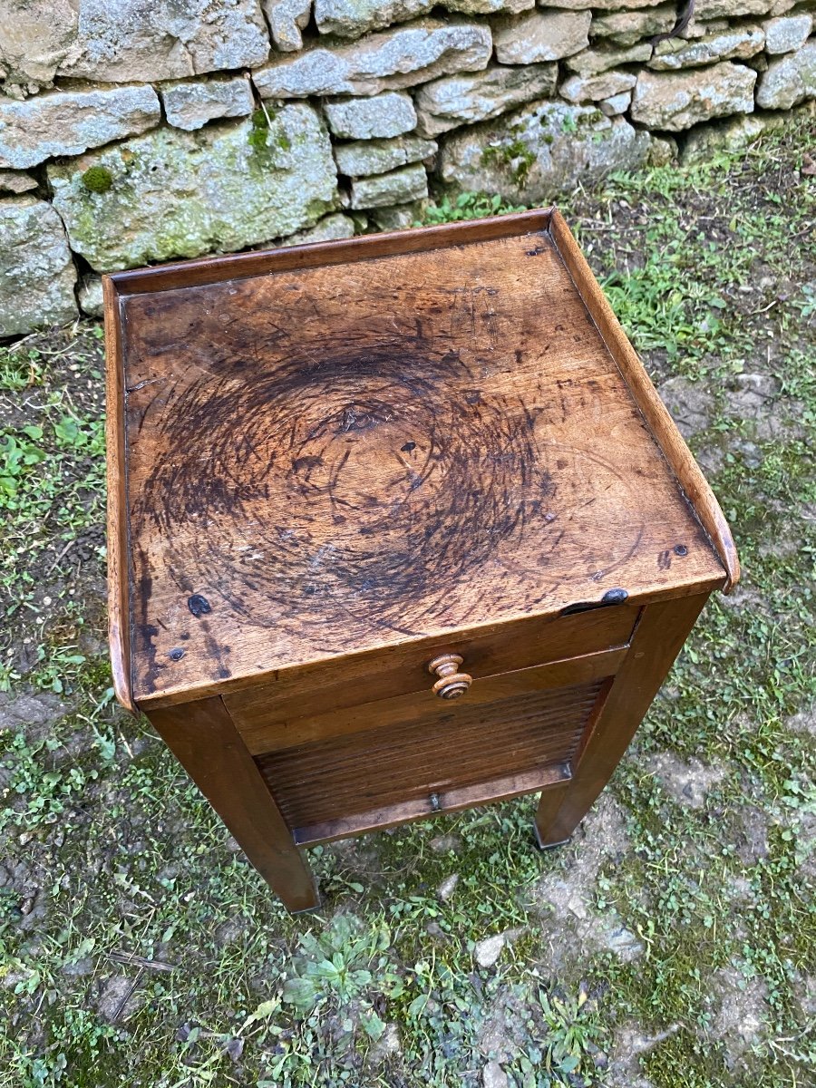 Walnut Curtain Bedside Table-photo-4