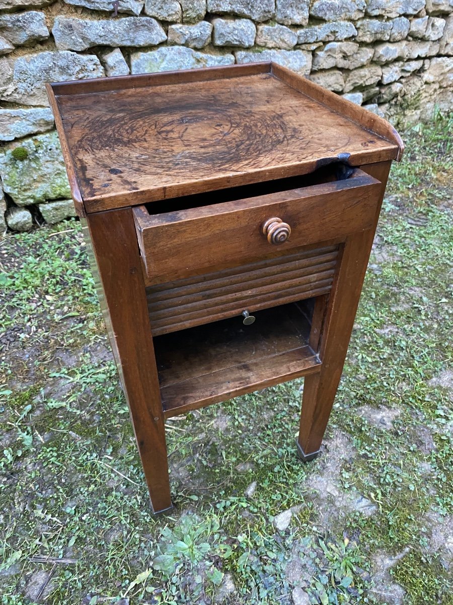 Walnut Curtain Bedside Table-photo-1