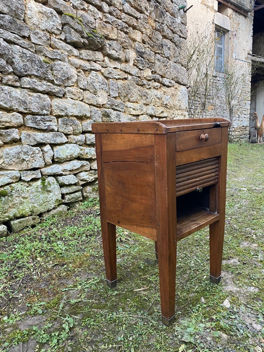 Walnut Curtain Bedside Table-photo-2