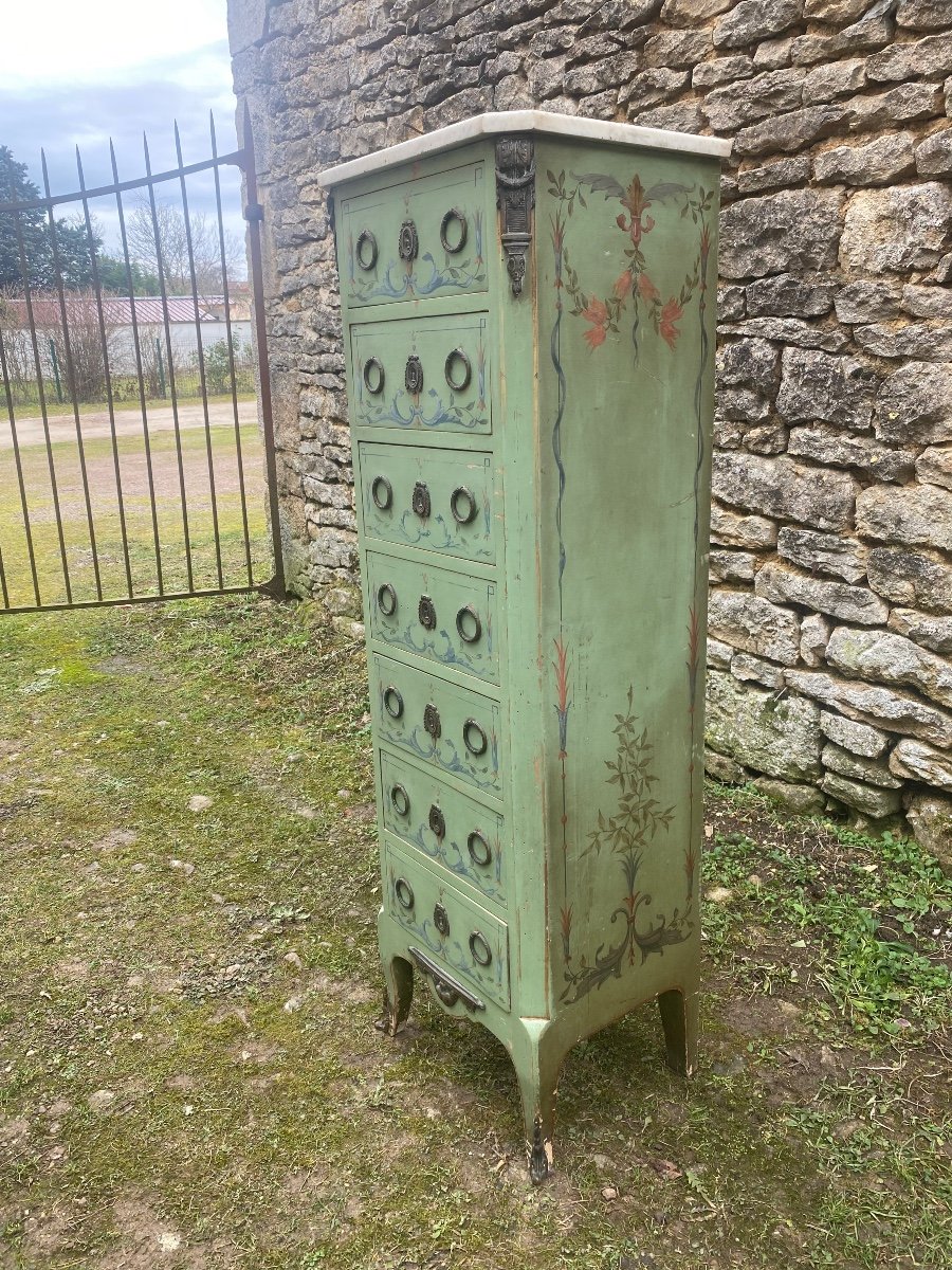 Petit Semainier / Chiffonnier En Bois laqué -photo-6