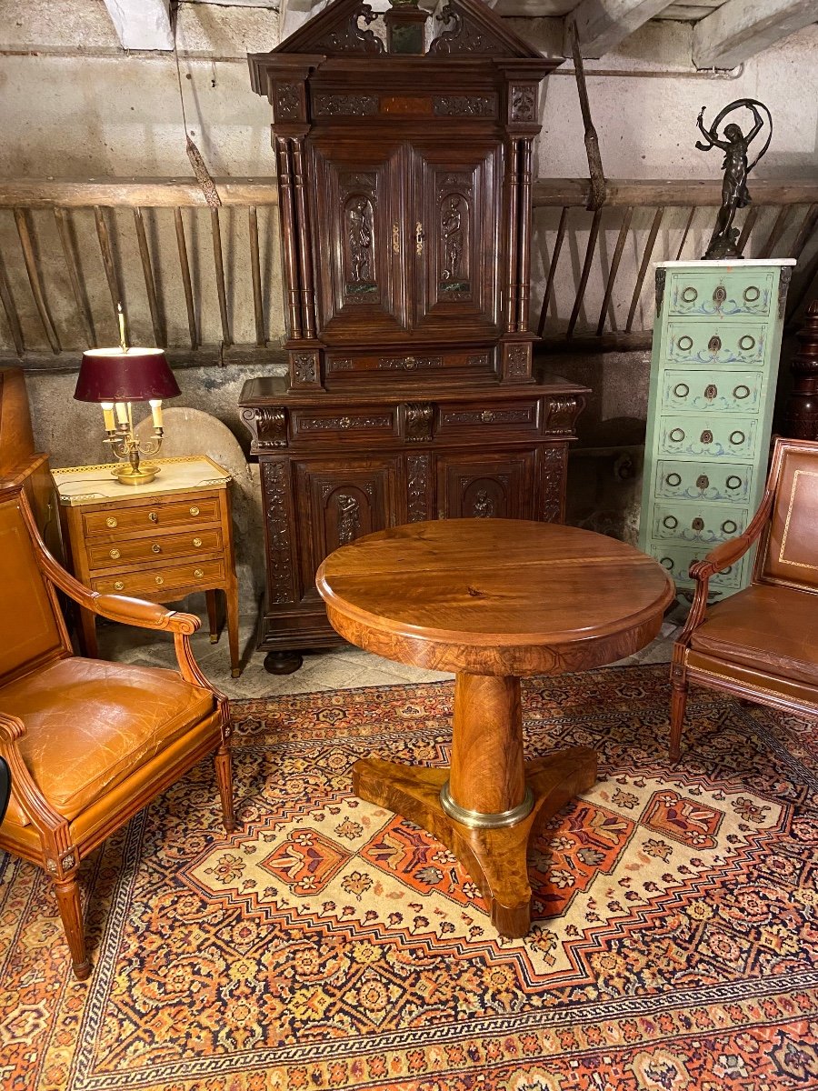 Empire Walnut Pedestal Table -photo-4