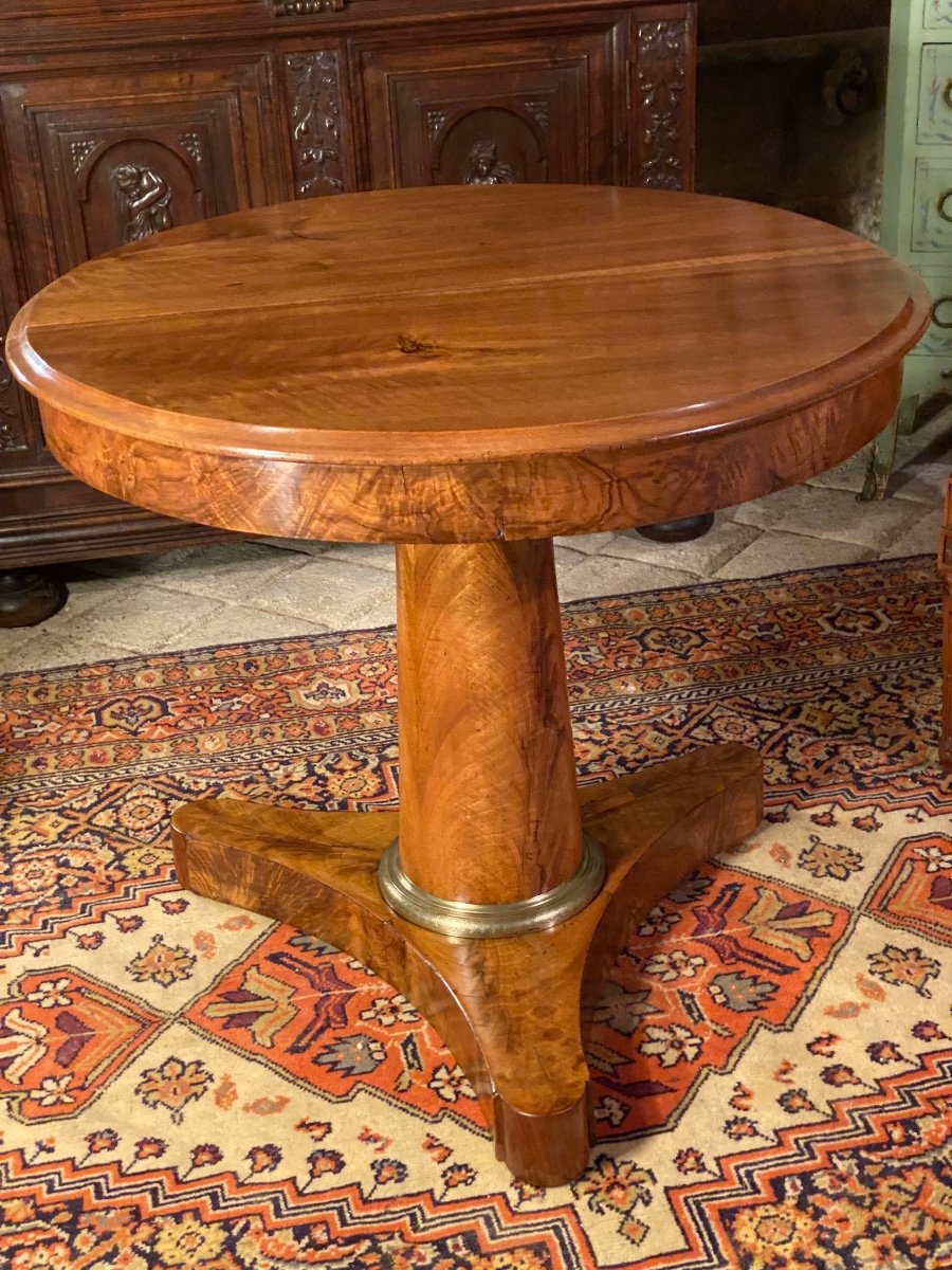 Empire Walnut Pedestal Table 