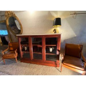 Low Mahogany Bookcase 