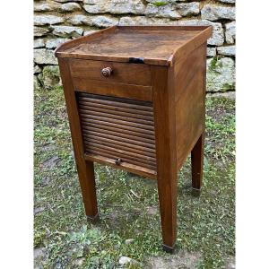 Walnut Curtain Bedside Table