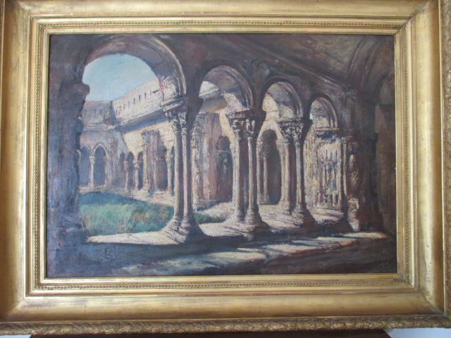 Arles "st. Trophime" Big Oil On Canvas, XXth