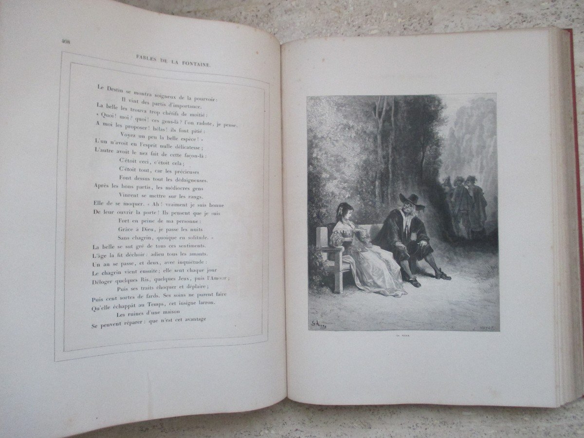 Les Fables De Lafontaine Illustrious By Gustave Dore In-folio 1868-photo-4