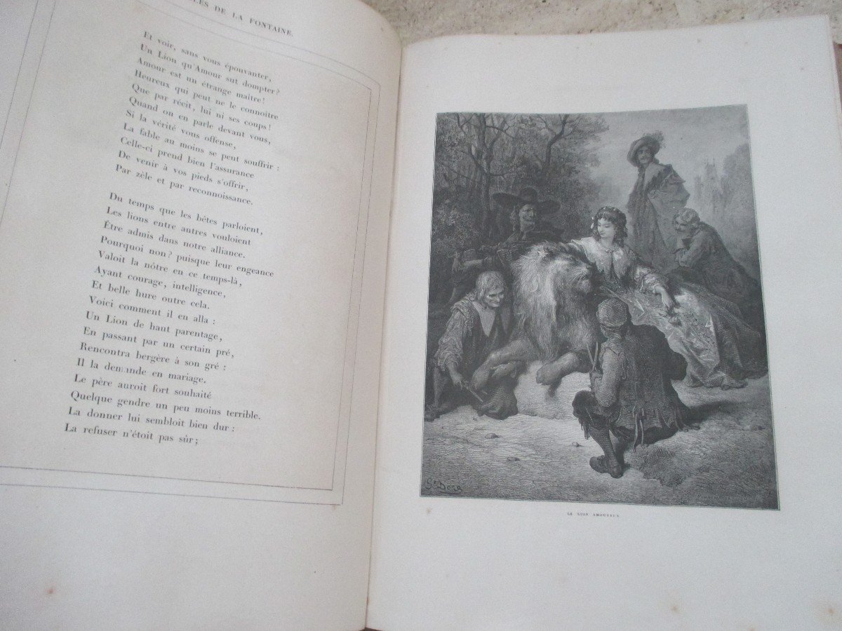 Les Fables De Lafontaine Illustrious By Gustave Dore In-folio 1868-photo-3