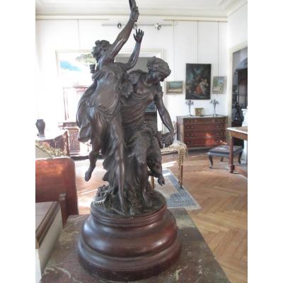 Clodion  -  Bronze  " Les Bacchanales "