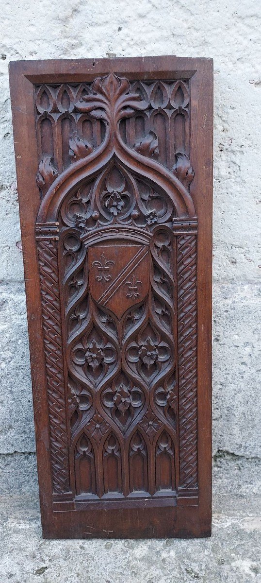 Neogothic Oak Panel, XIXth