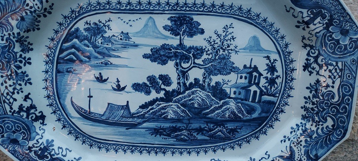 Superbe Et Tres Grand Delftware  Faïence Anglaise Début XVIIIeme Siècle-photo-3