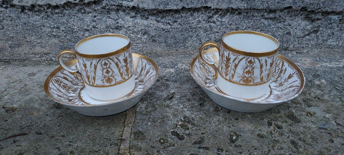 Belle Paire De Tasse Porcelaine De Paris Période Louis XVI /directoire