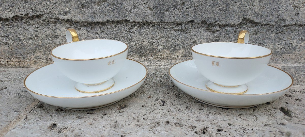 Belle Paire De Tasses En Sevres 2nd République/napoleon III 