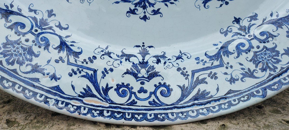 Tres Beau Et Grand Plat En Faience De Rouen Vers 1700.-photo-2