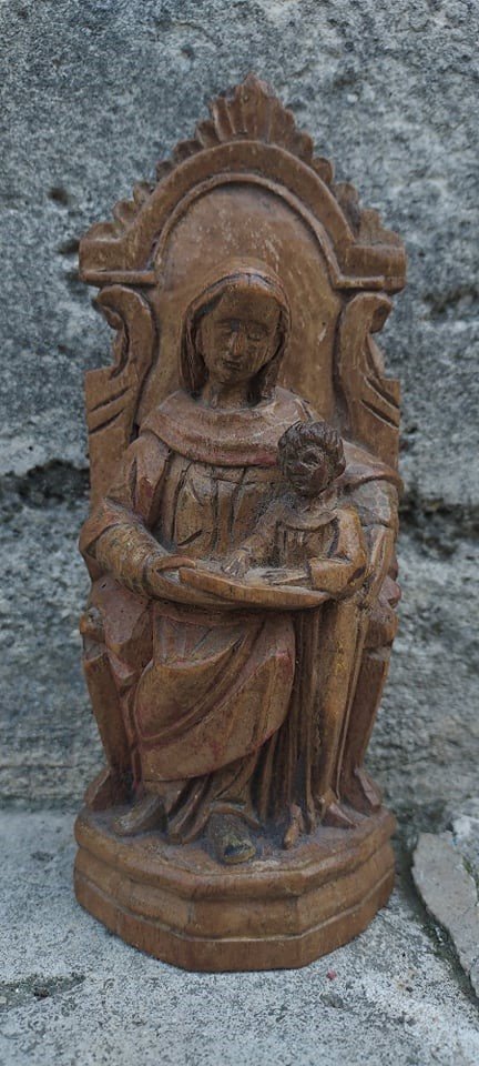 Charming Virgin Teaching To Read To Baby Jesus, Iberian Peninsula Circa 1600